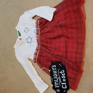 Dip Dress Tulle Bottom 12-18 Month Stars Red White Black Gold